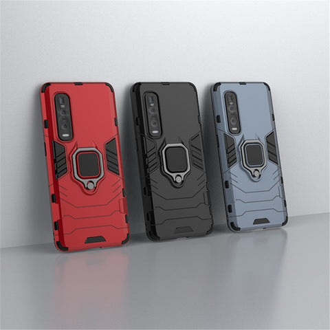 With Cool Guard Ring Holder Kickstand PC+TPU Cover for Oppo Find X2 Pro