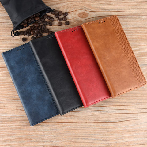 Auto-absorbed Retro PU Leather Wallet Phone Shell for OPPO A52/A72/A92