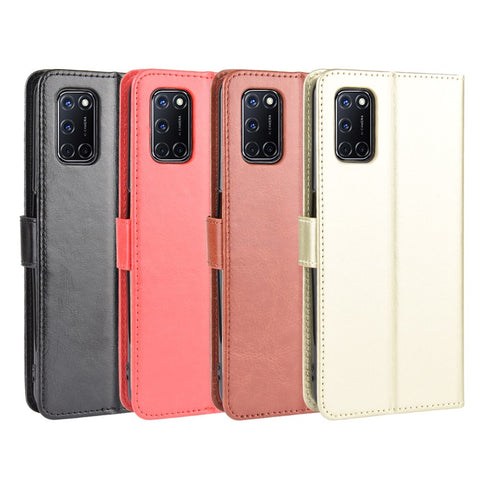 Crazy Horse Wallet Leather Stand Phone Casing for OPPO A52/A72/A92