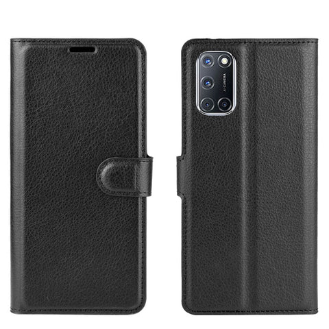 Litchi Skin Wallet Leather with Stand Case for Oppo A52 / A92 / A72
