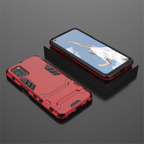 Plastic + TPU Hybrid Phone Case with Foldable Invisible Kickstand for OPPO A52/A72/A92