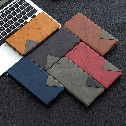 Geometric Pattern Leather Stand Case with Card Slots for OPPO A72 / A52 / A92