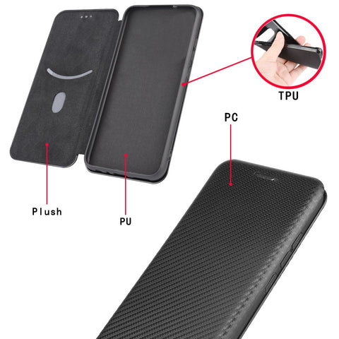 Carbon Fiber Skin Auto-absorbed Leather Cover for Oppo A92/A72/A52