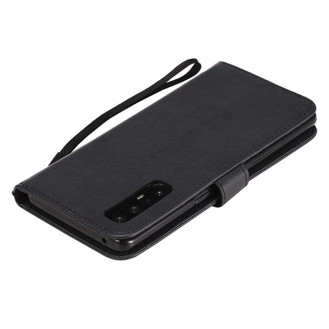For Oppo Reno3 Pro 5G / Find X2 Neo Case Solid Color Leather Mobile Cover Wallet Stand with Strap
