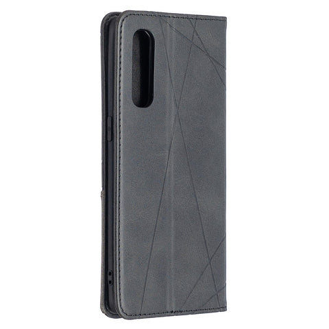 Geometric Pattern Leather Stand Case Card Holder Shell for OPPO Find X2 Neo / Reno3 Pro 5G