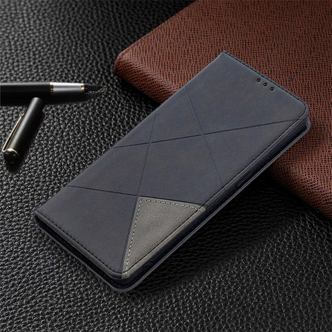Geometric Pattern Leather Stand Case Card Holder Shell for OPPO Find X2 Neo / Reno3 Pro 5G