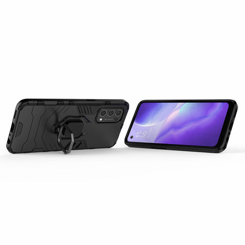 Finger Ring Kickstand Design  PC + TPU Combo Protective Shell for Oppo Reno5 5G/Find X3 Lite Hybrid Phone Case