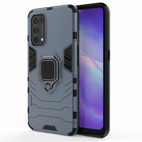 Finger Ring Kickstand Design  PC + TPU Combo Protective Shell for Oppo Reno5 5G/Find X3 Lite Hybrid Phone Case