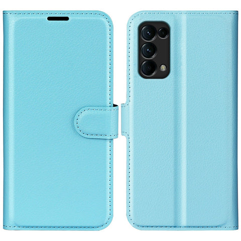 Litchi Texture Leather Phone Protective Cover with Wallet Stand Design for Oppo Reno5 5G / Reno5 4G / Reno5 K / Find X3 Lite