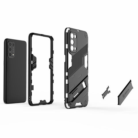 Shockproof PC + TPU Hybrid Phone Case Cover with Kickstand for Oppo Reno5 5G/Reno5 4G/Reno5 K/Find X3 Lite