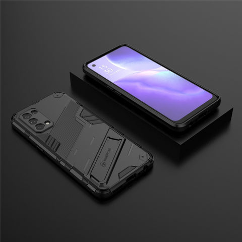 Shockproof PC + TPU Hybrid Phone Case Cover with Kickstand for Oppo Reno5 5G/Reno5 4G/Reno5 K/Find X3 Lite
