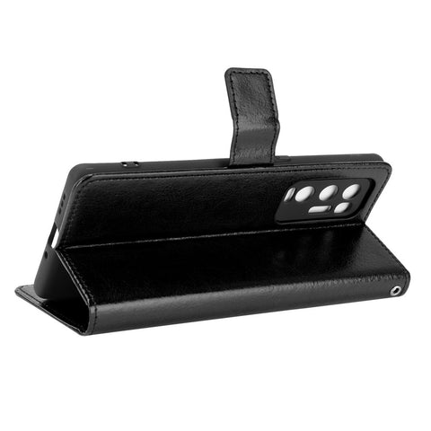 Crazy Horse Wallet Stand Leather Case with Strap for Oppo Reno5 Pro+ 5G / Find X3 Neo