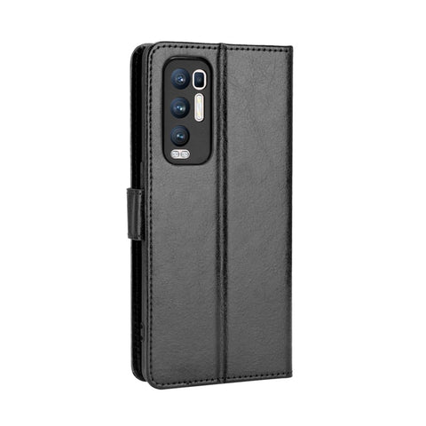 Crazy Horse Wallet Stand Leather Case with Strap for Oppo Reno5 Pro+ 5G / Find X3 Neo
