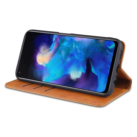 AZNS For Oppo A93 5G/A74 5G Phone Case PU Leather Phone Protector Magnetic Absorption Folding Stand Flip Cover with Wallet
