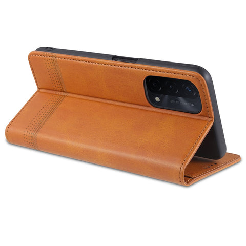 AZNS For Oppo A93 5G/A74 5G Phone Case PU Leather Phone Protector Magnetic Absorption Folding Stand Flip Cover with Wallet