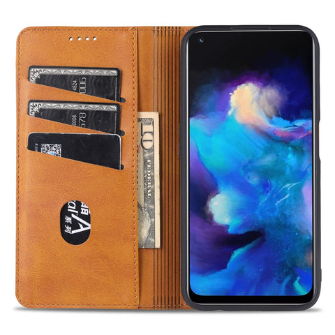 AZNS For Oppo A93 5G/A74 5G Phone Case PU Leather Phone Protector Magnetic Absorption Folding Stand Flip Cover with Wallet