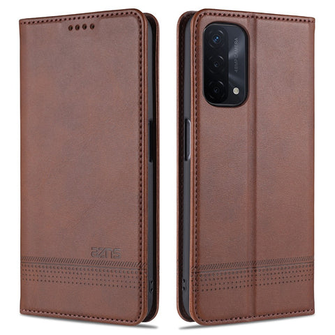 AZNS For Oppo A93 5G/A74 5G Phone Case PU Leather Phone Protector Magnetic Absorption Folding Stand Flip Cover with Wallet