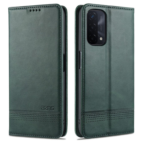 AZNS For Oppo A93 5G/A74 5G Phone Case PU Leather Phone Protector Magnetic Absorption Folding Stand Flip Cover with Wallet