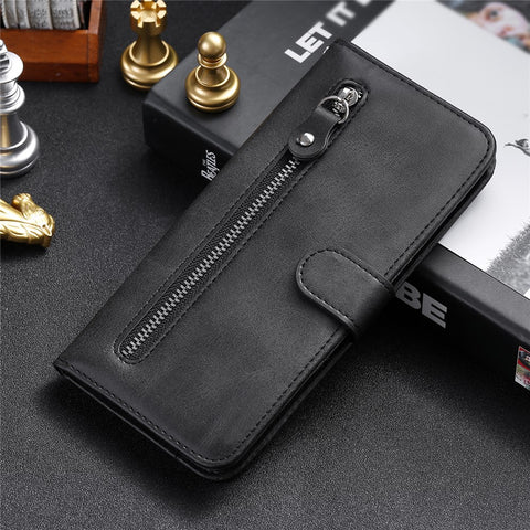 Zipper Pocket Full-Protection Leather Wallet Stand Phone Case Shell for Oppo Reno5 Pro+ 5G/Find X3 Neo