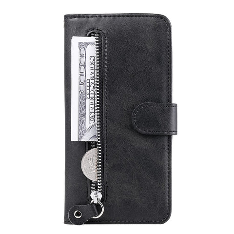 Zipper Pocket Full-Protection Leather Wallet Stand Phone Case Shell for Oppo Reno5 Pro+ 5G/Find X3 Neo