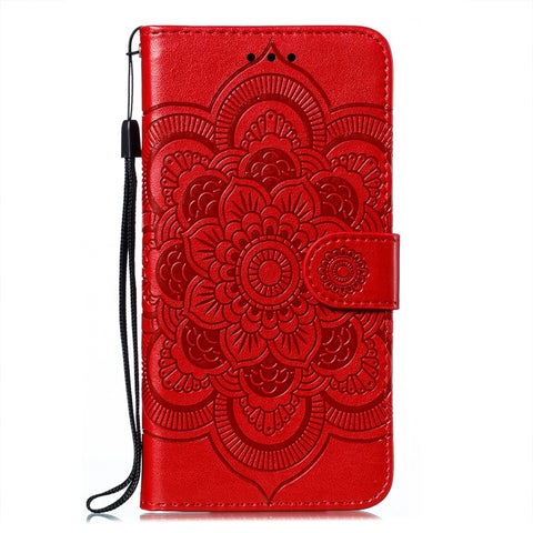 Imprint Mandala Flower Stand Leather Case for Oppo Find X3 Neo / Oppo Reno5 Pro+ 5G