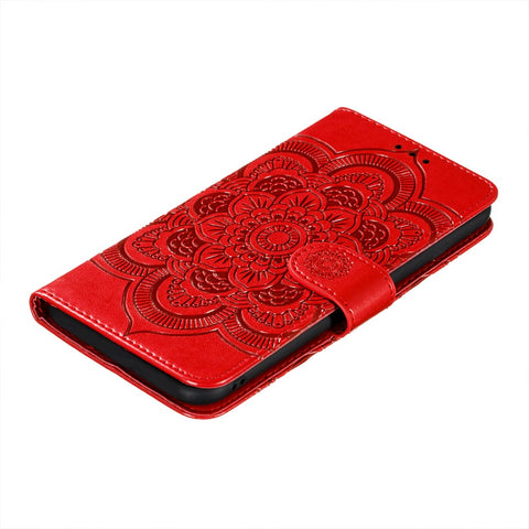 Imprint Mandala Flower Stand Leather Case for Oppo Find X3 Neo / Oppo Reno5 Pro+ 5G