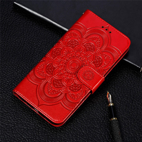 Imprint Mandala Flower Stand Leather Case for Oppo Find X3 Neo / Oppo Reno5 Pro+ 5G