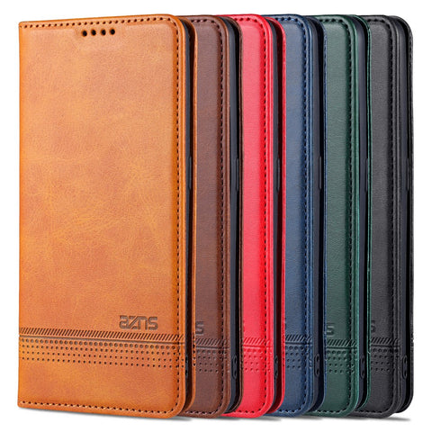 AZNS Auto-absorbed Magnet Well-Protected Full Protection Leather Stand Mobile Shell Case for Oppo A94 5G/A95 5G
