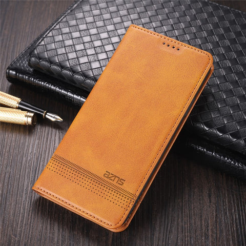 AZNS Auto-absorbed Magnet Well-Protected Full Protection Leather Stand Mobile Shell Case for Oppo A94 5G/A95 5G