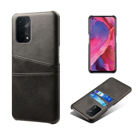 Double Card Slots PU Leather Coated PC Shell Cover Case for Oppo A74 5G / A54 5G / A93 5G