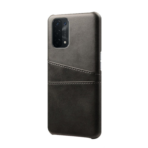 Double Card Slots PU Leather Coated PC Shell Cover Case for Oppo A74 5G / A54 5G / A93 5G