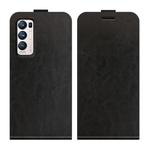 For Oppo Reno5 Pro+ 5G / Find X3 Neo Vertical Flip Phone Case Crazy Horse Texture PU Leather Cover with Card Holder