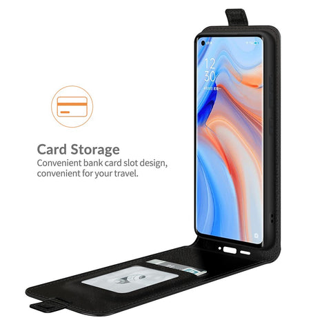 For Oppo Reno5 Pro+ 5G / Find X3 Neo Vertical Flip Phone Case Crazy Horse Texture PU Leather Cover with Card Holder
