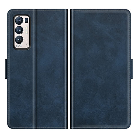 Magnetic Double Clasp Leather Wallet Case for OPPO Reno5 Pro Plus 5G/Find X3 Neo
