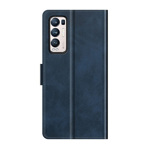 Magnetic Double Clasp Leather Wallet Case for OPPO Reno5 Pro Plus 5G/Find X3 Neo