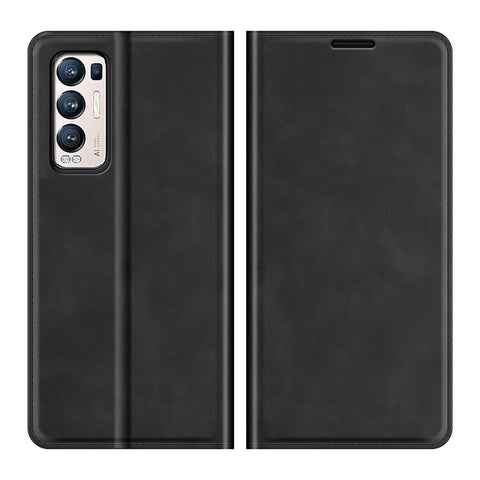 Silky Touch Leather Wallet Stand Case for OPPO Reno5 Pro Plus 5G/Find X3 Neo