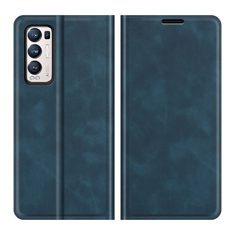 Silky Touch Leather Wallet Stand Case for OPPO Reno5 Pro Plus 5G/Find X3 Neo