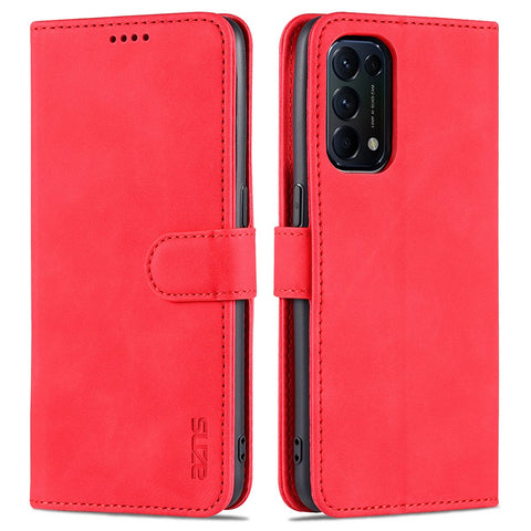 AZNS PU Leather Phone Cover Stand Case with Wallet for Oppo Reno5 4G/Reno5 5G/Reno5 K/Find X3 Lite