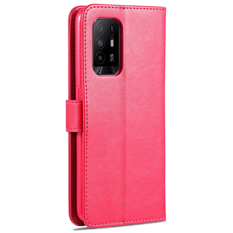 AZNS PU Leather Wallet Design Mobile Phone Stand Case for Oppo A94 5G / A95 5G/ Reno5 Z / F19 Pro+ 5G