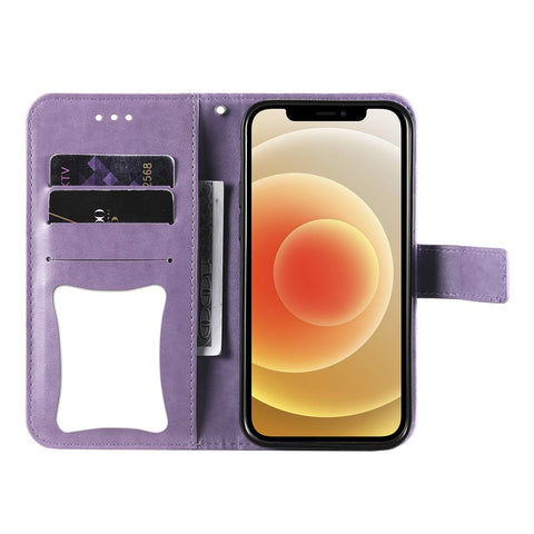 Imprint Flowers Pattern PU Leather Phone Wallet Stand Case with Lanyard for Oppo Find X3 Neo/Reno5 Pro+ 5G