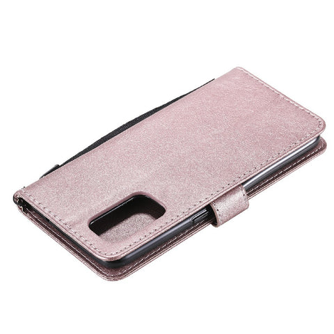 For Oppo Reno5 4G / Reno5 5G / Reno5 K / Find X3 Lite Case Solid Color Leather Mobile Cover Wallet Stand with Strap