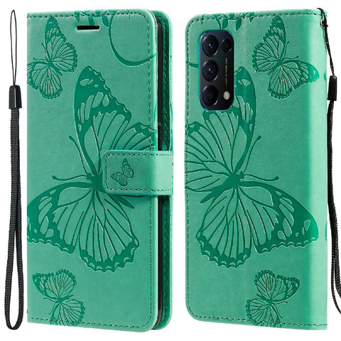 For Oppo Reno5 4G / 5G / Reno5 K / Find X3 Lite Wallet Case Floral Butterfly Imprinted Leather Phone Cover Stand