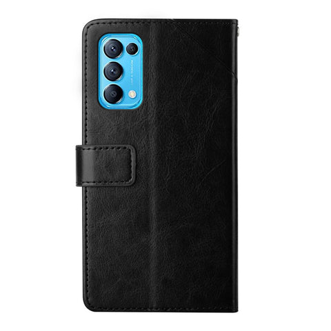 Y-Shaped Line Imprinting Full Body Protection Magnetic Clasp Wallet Stand PU Leather Phone Cover for Oppo Reno5 4G/5G/Reno5 K/Find X3 Lite