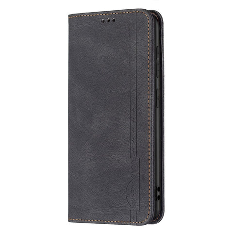 BINFEN COLOR Stylish RFID Blocking Design Anti-drop PU Leather Phone Case Wear-resistant Stand Cover for Oppo A94 5G/F19 Pro+ 5G/Reno5 Z