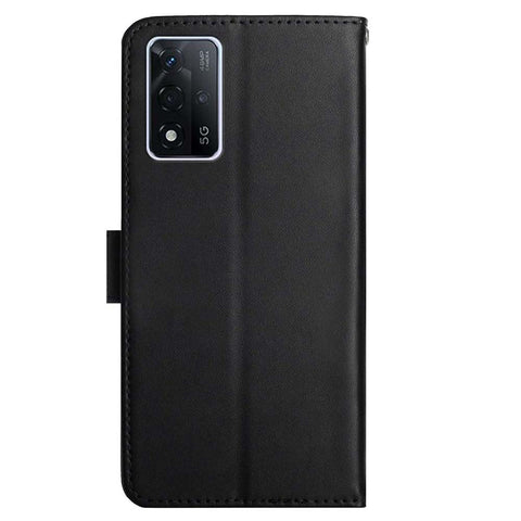 Splash-proof Protection Solid Color Nappa Texture Genuine Leather Outer Cover + Soft TPU Inner Shell with Stand Wallet for Oppo A93s 5G