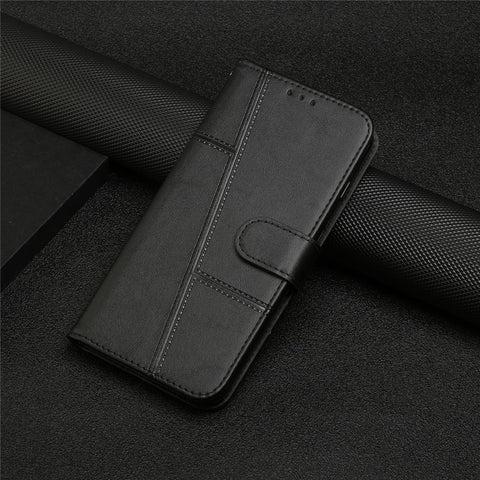 Stitching Lines Anti-fingerprint PU Leather Phone Protector Stand Wallet Cover Case for Oppo Reno5 4G/5G/Reno5 K/Find X3 Lite
