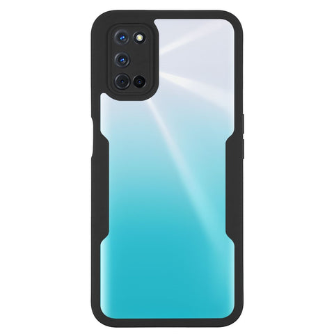 PET Screen Protector + Acrylic + TPU Lens Protection Shockproof Anti-fall Mobile Phone Cover for Oppo A52/A72/A92