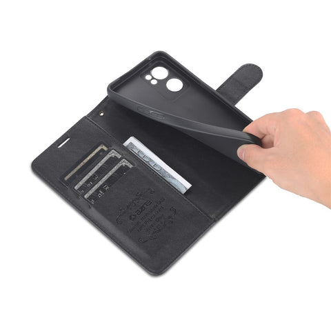 AZNS Textured PU Leather Flip Folio Book Stand Phone Case TPU Shockproof Folio Cover with Wallet for Oppo Reno7 SE 5G