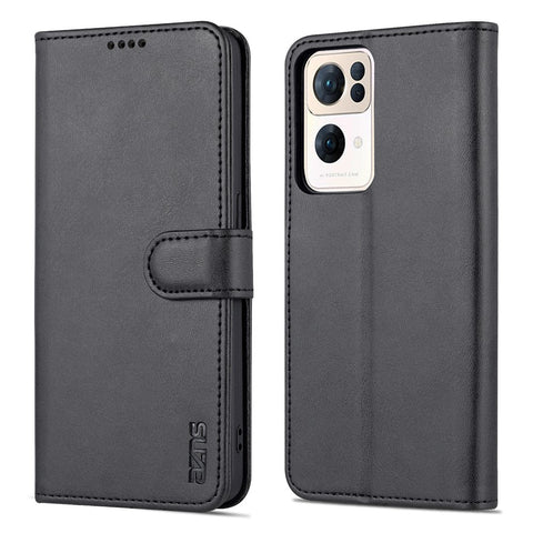 AZNS For Oppo Reno7 Pro 5G PU Leather Case Wallet Folding Stand Anti-fall Protection Magnetic Flip Cover