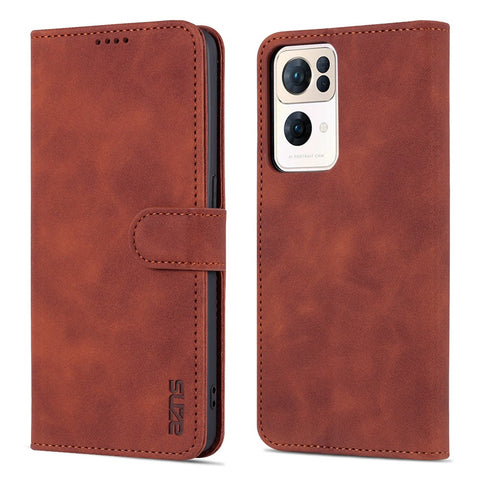 AZNS For Oppo Reno7 Pro 5G PU Leather Case Wallet Folding Stand Anti-fall Protection Magnetic Flip Cover